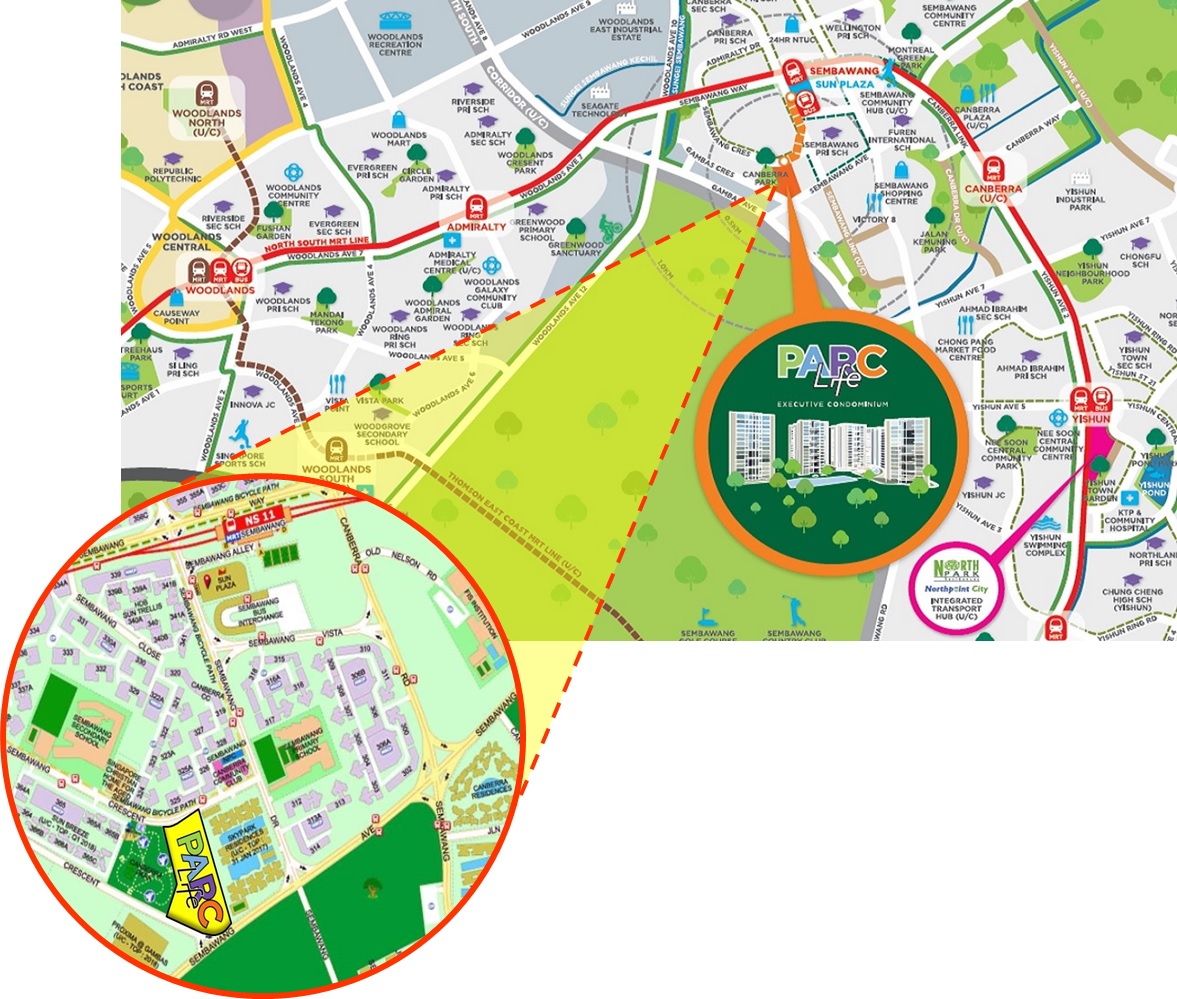 parc life location map
